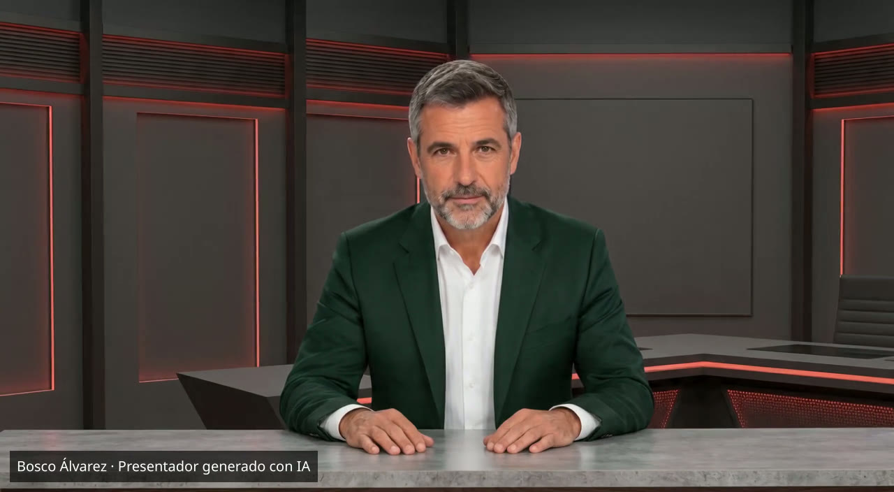 Bosco Álvarez, presentador generado con IA