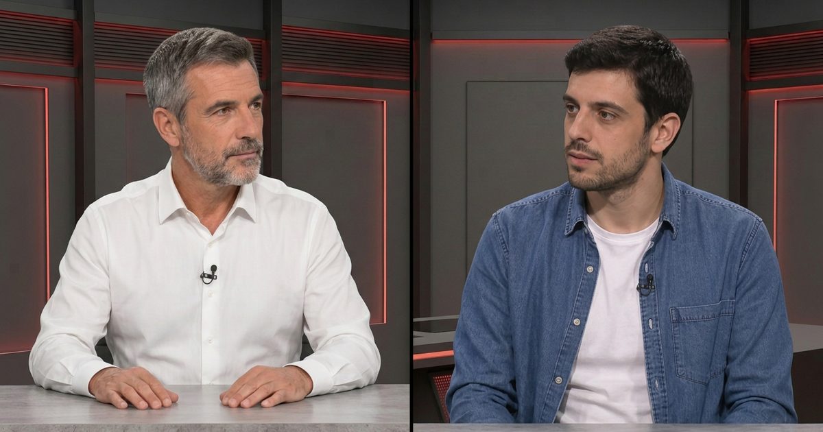 Bosco y Ander, personajes generados con IA en el plató de Fuera de guión